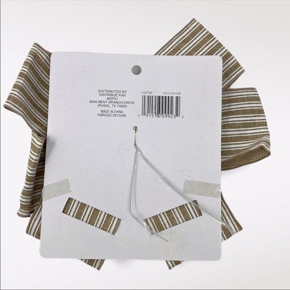 🆕 CELEBRATE IT | Tan and White Striped Wired Bow - Picture 2 of 3